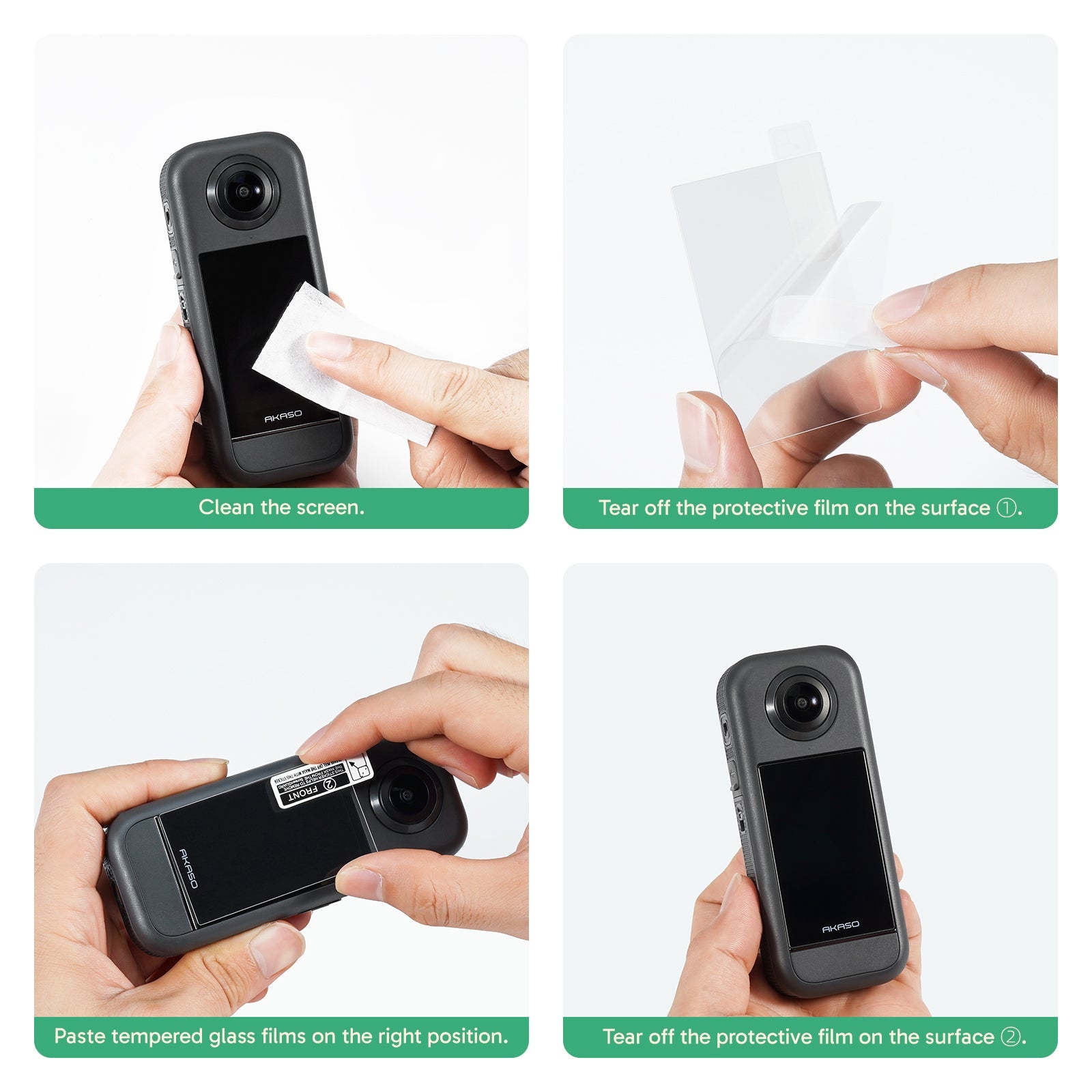 AKASO  360 Glass Screen Protectors