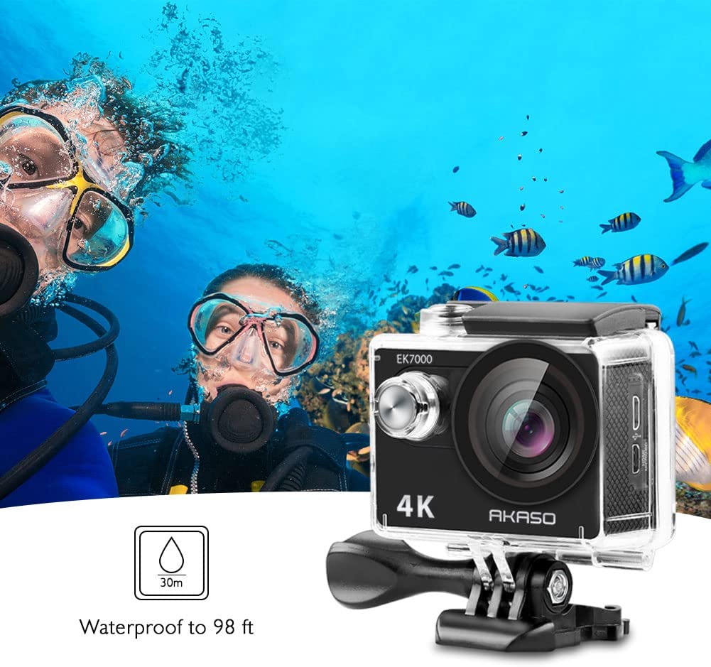 AKASO EK7000 4K Action Camera, WiFi, EIS, 131ft Waterproof